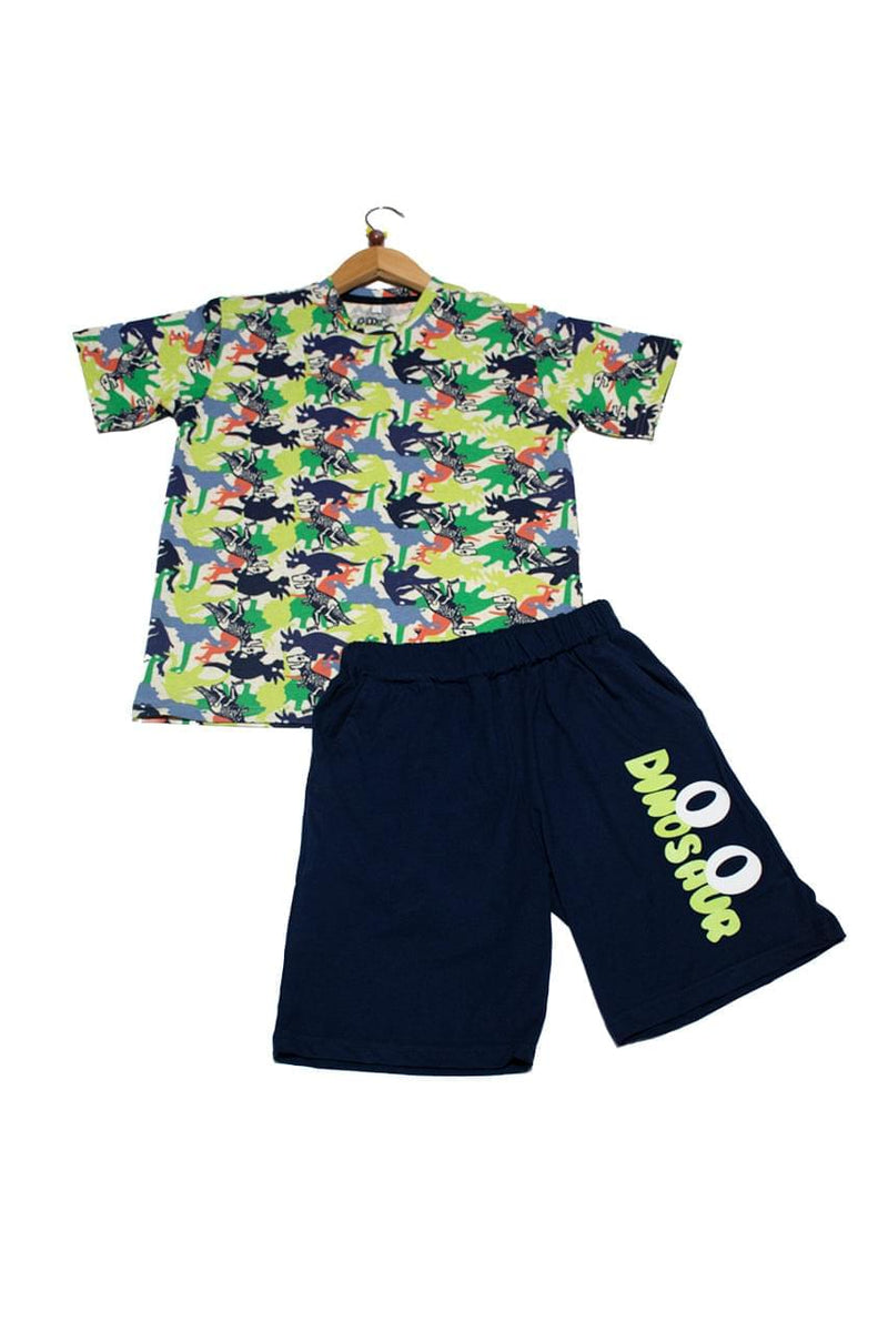 Boy's Short pajamas with Dinosaur printed Get Offers Cuddles Store