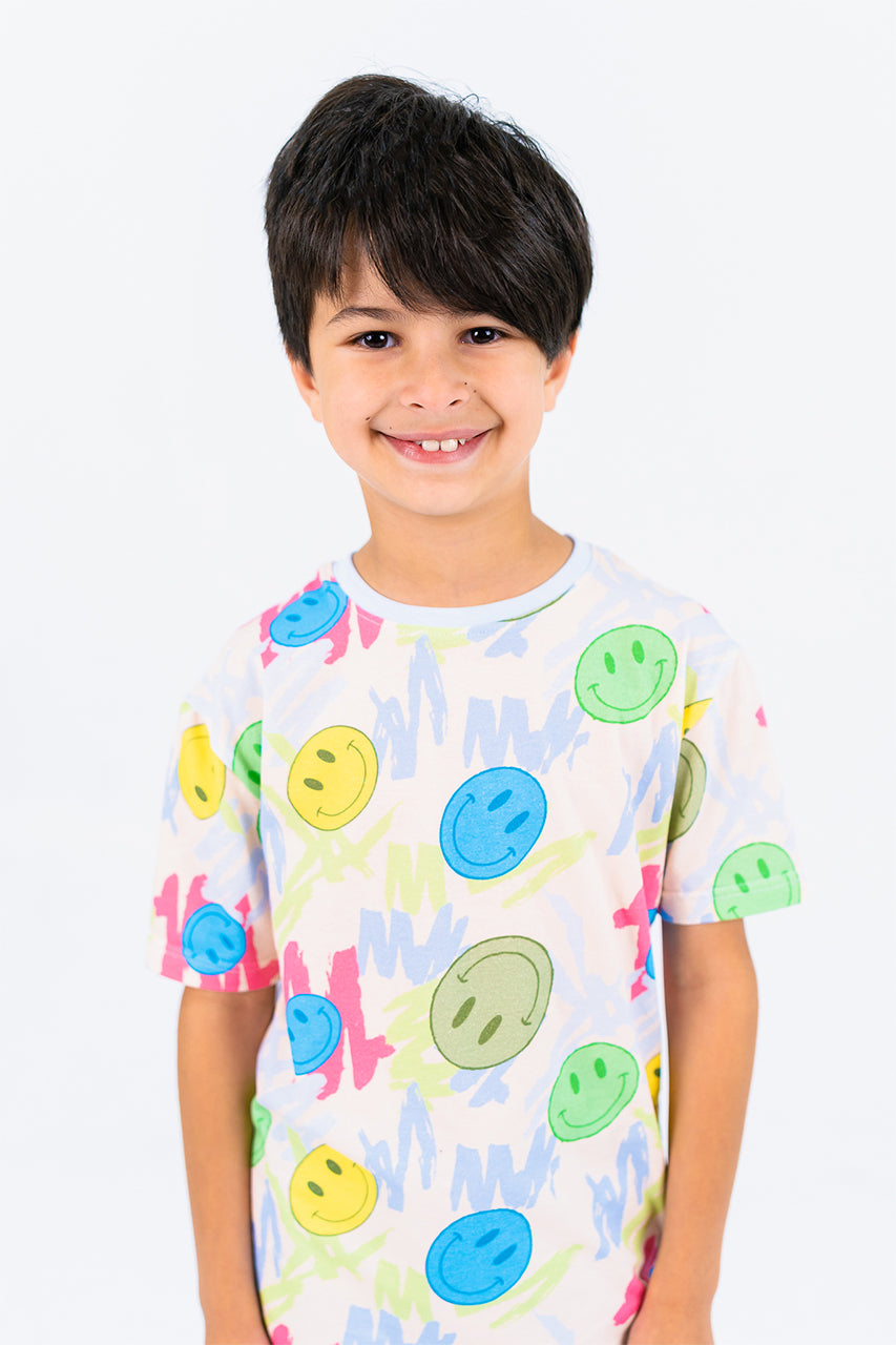 Boys t-shirt smile allover print for Outwear- zoom in view