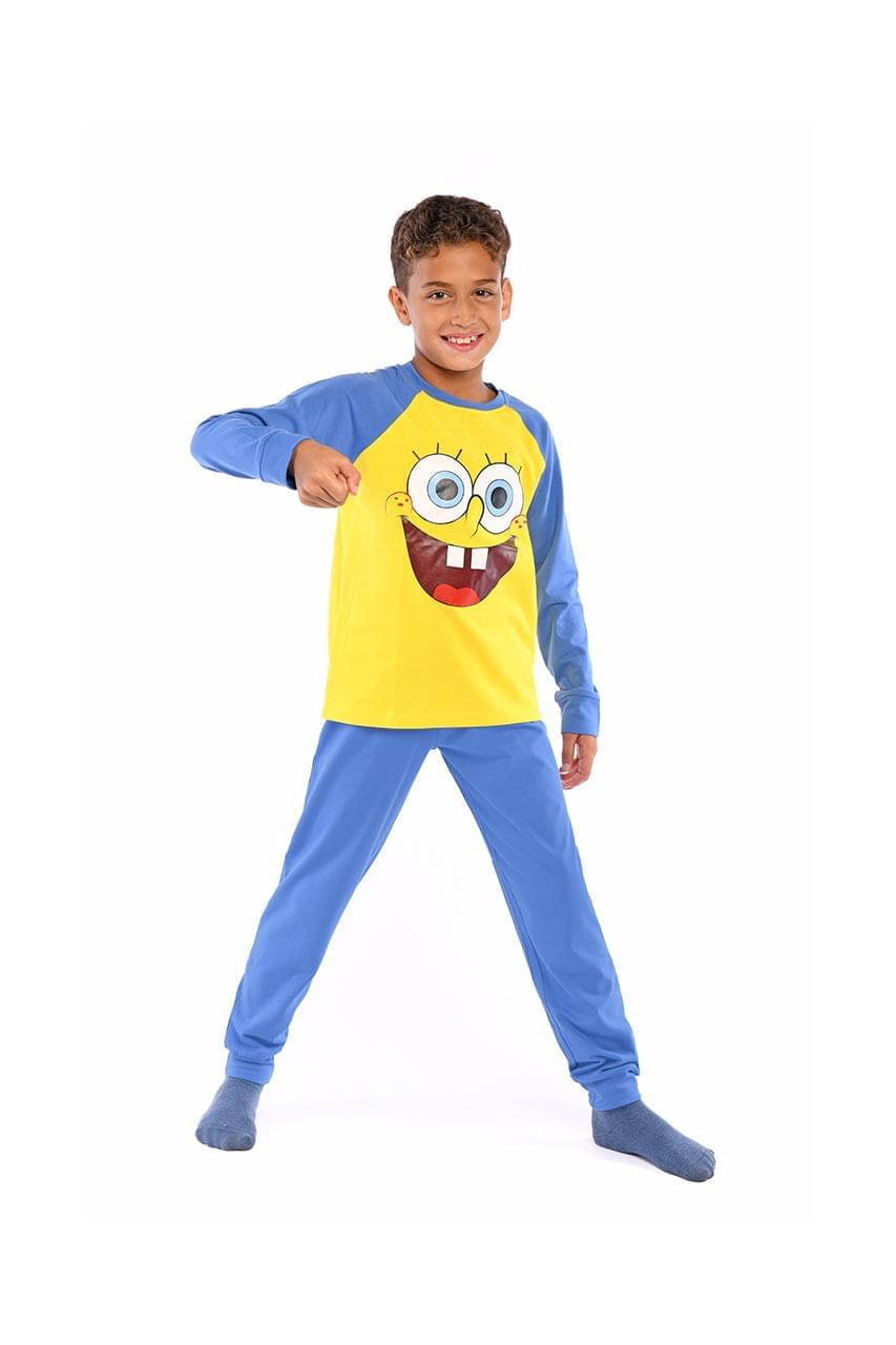 Boy's fall pajamas Sponge bob print - side view