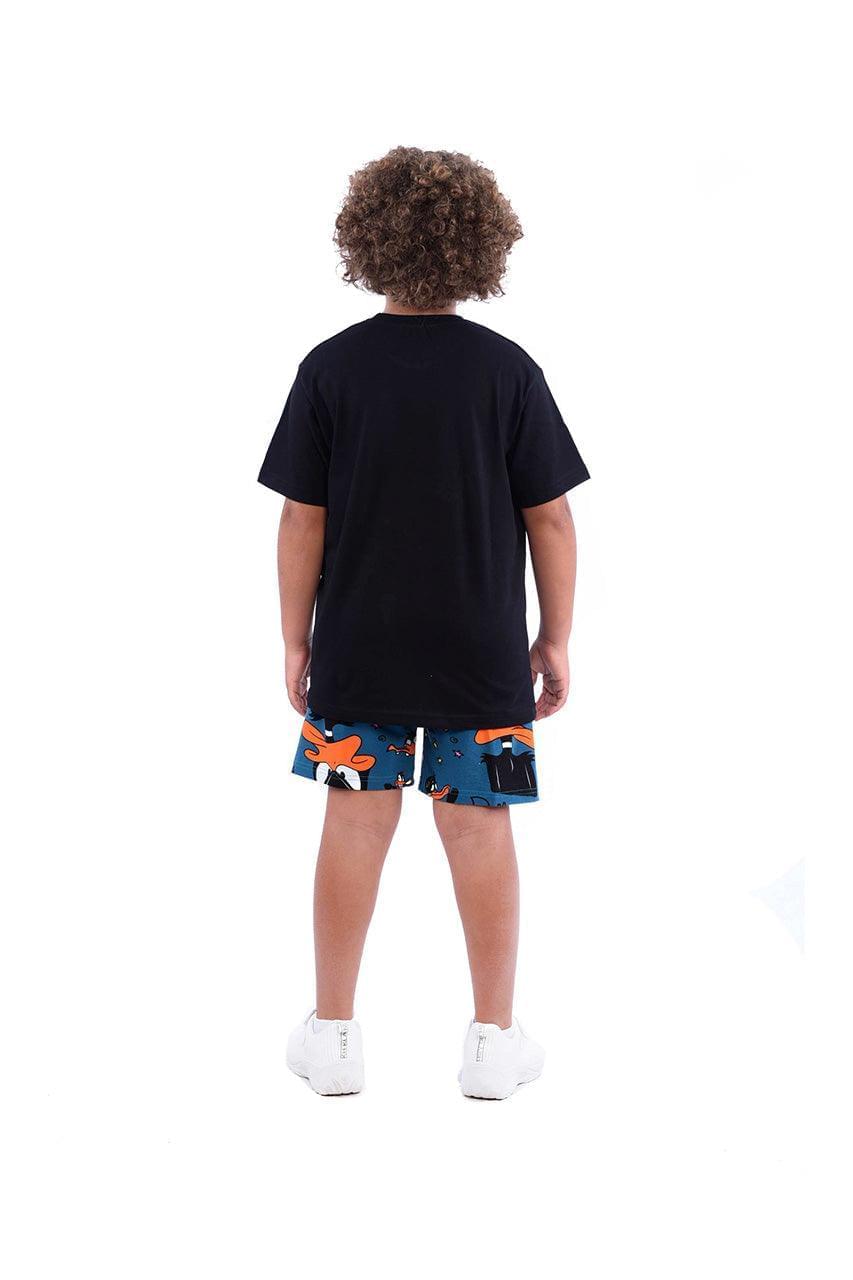 Boy's Short pajamas with Daffy Duke printed - back view