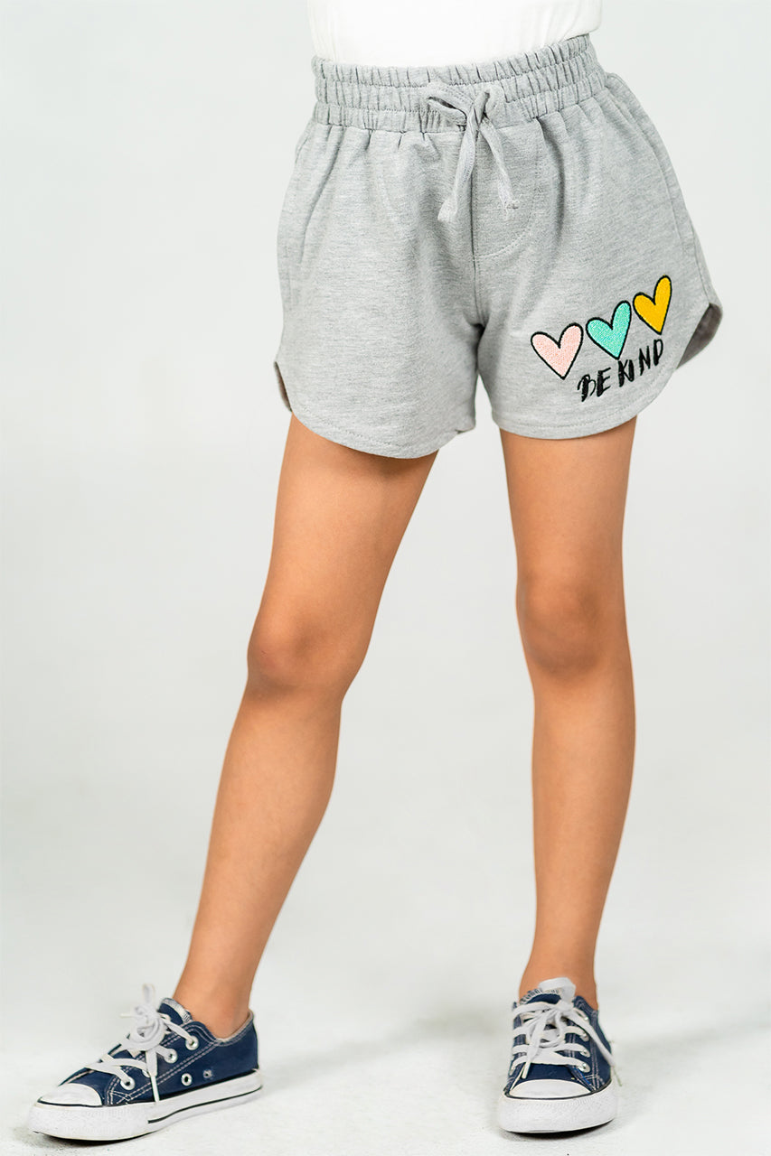 Girl's Short with a drawstring shorts and a Be kind print