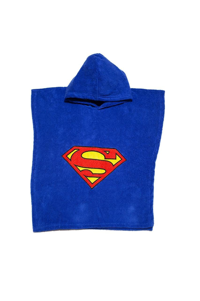 Boy's Blue Towel poncho with Superman design