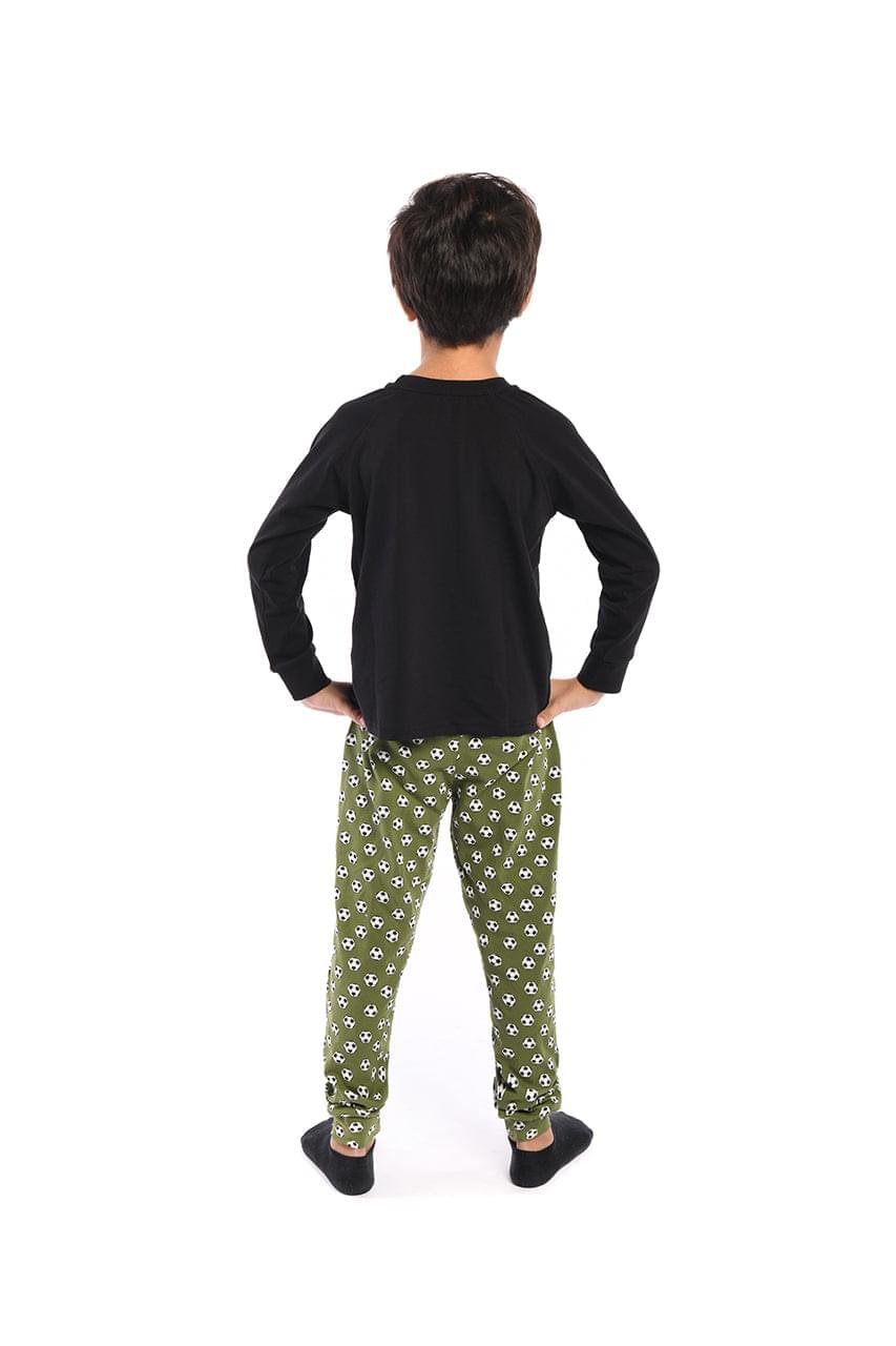 Boy's fall pajamas with Mickey football print