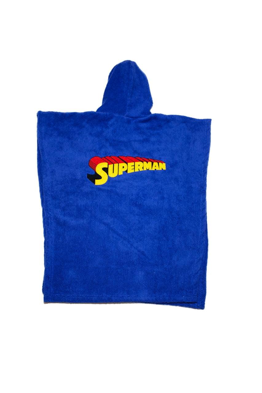 Boy's Blue Towel poncho with Superman design