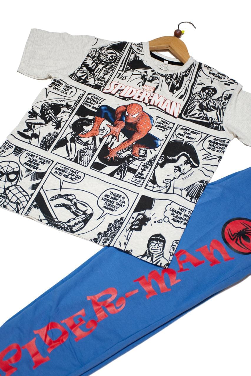 Boy's summer pajamas set with Spider man design