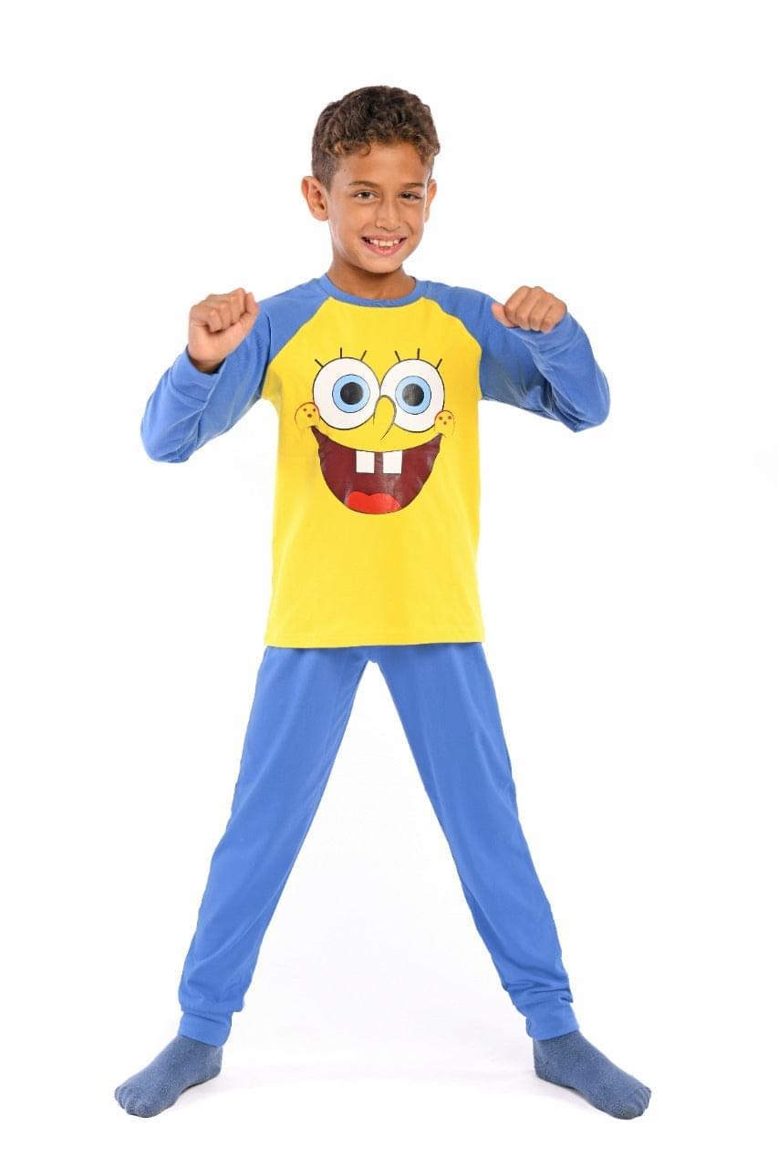 Boy's fall pajamas Sponge bob print - front view
