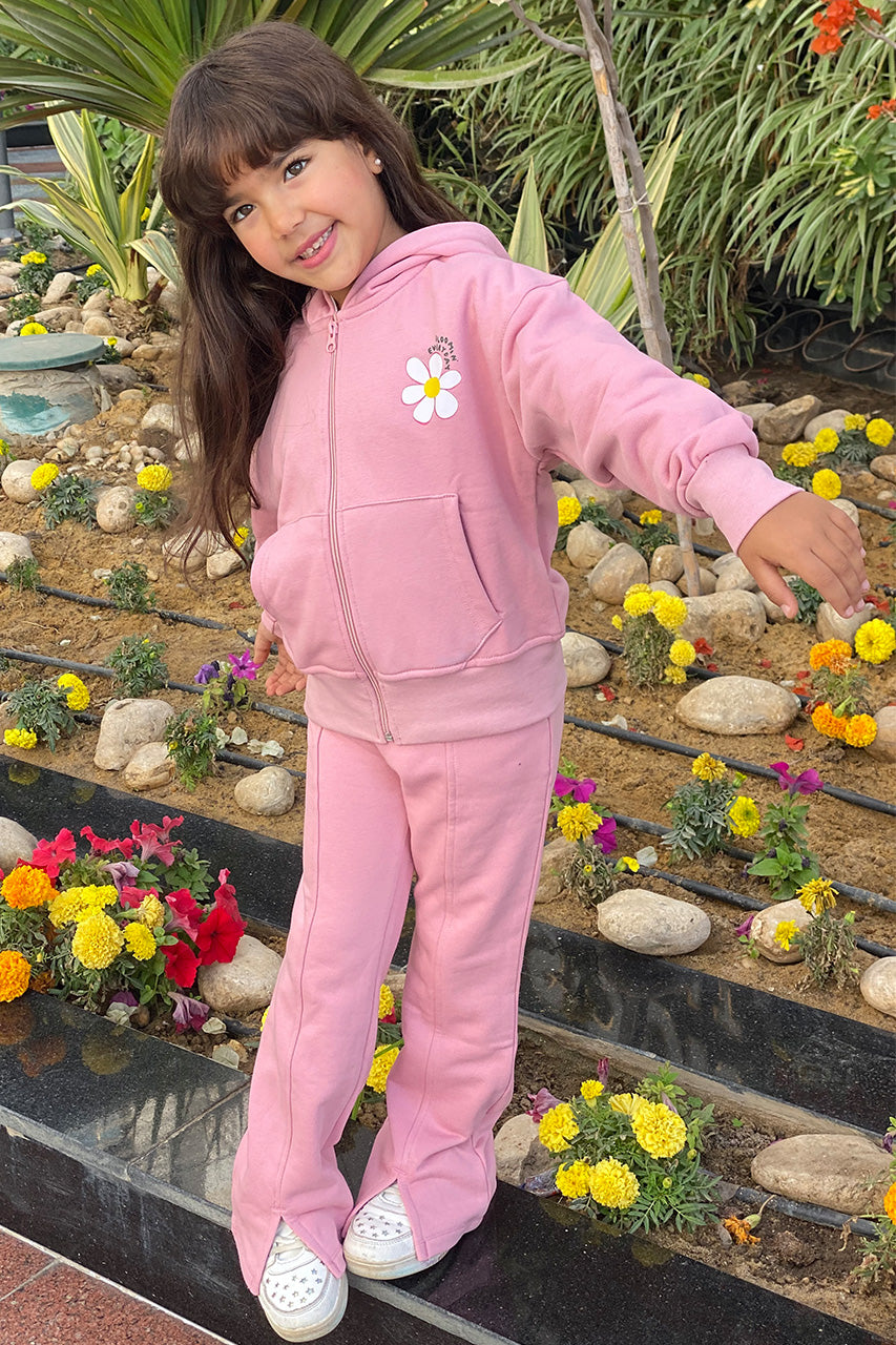 Girls zip-up hoodies with flower printed - Kashmir