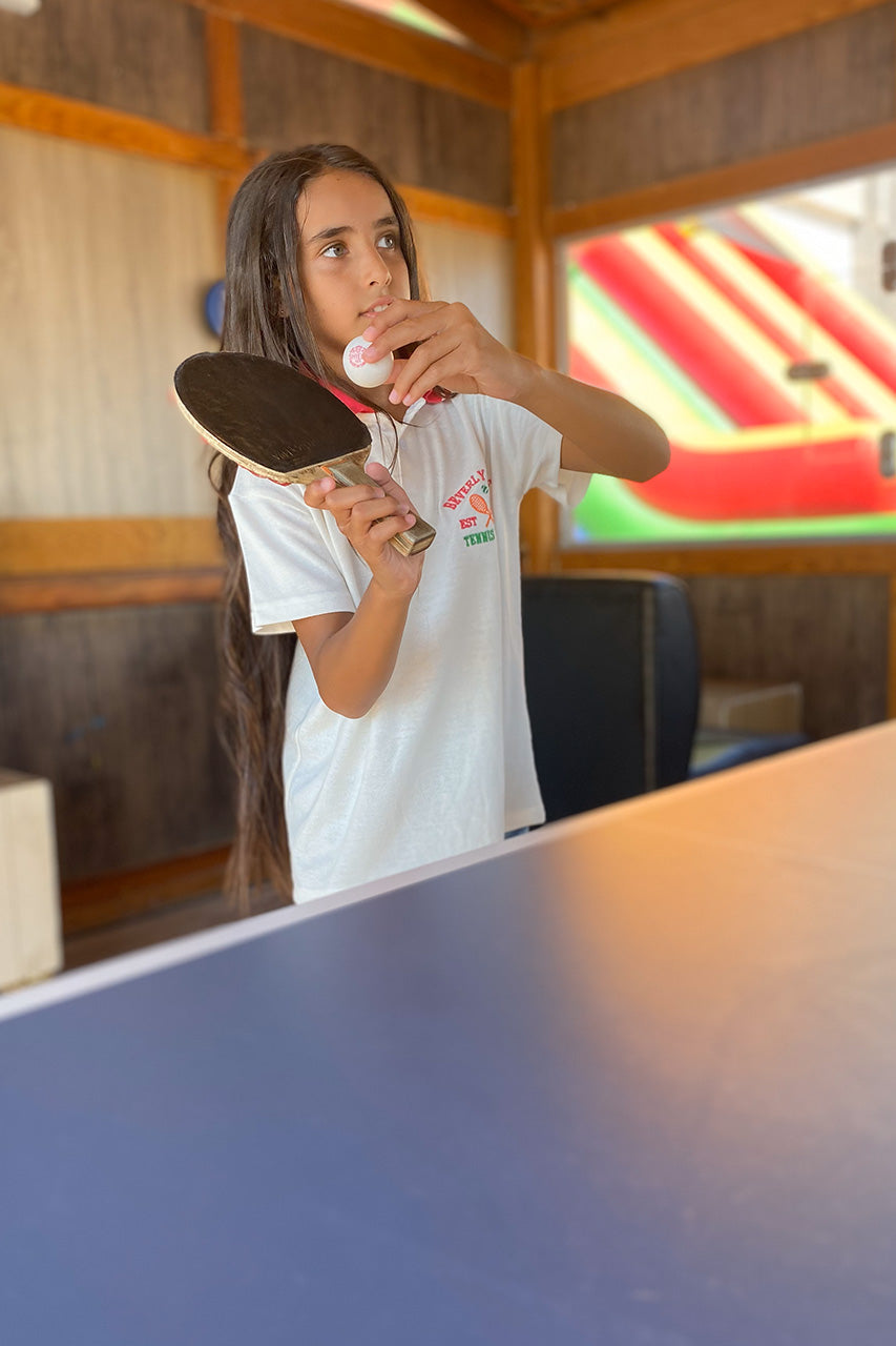 Girl's polo t-shirt - White - front view