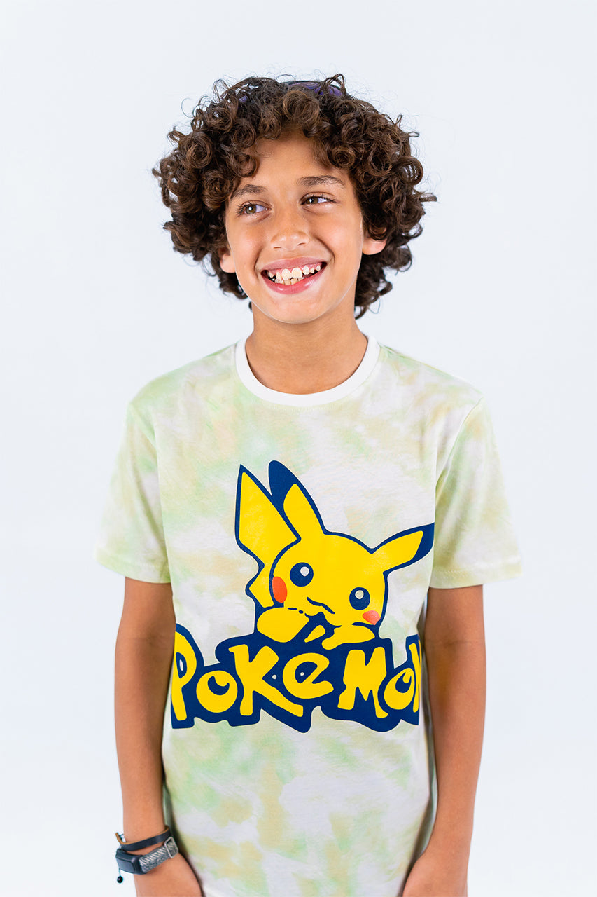 Boys' Cotton T-shirt for Outwear with Pokemon printed- zoom in view