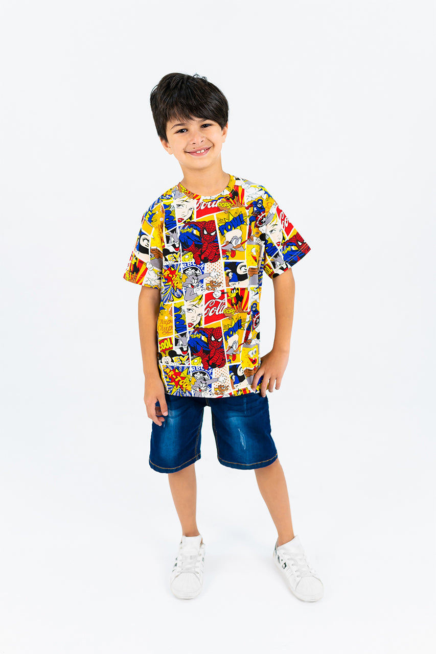 Boy's cotton t-shirt with Sponge bob print