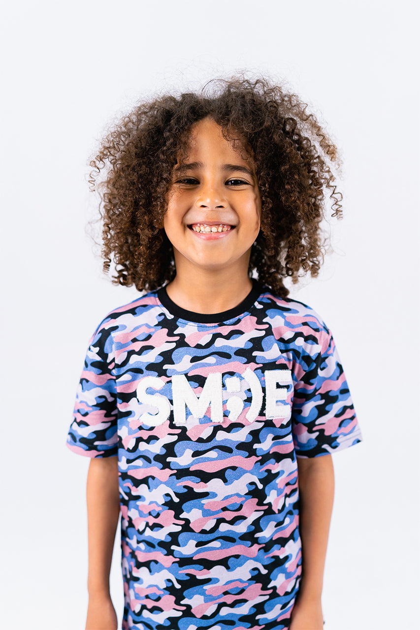 Boys cotton t-shirt with smile army pink printed -zoom in view