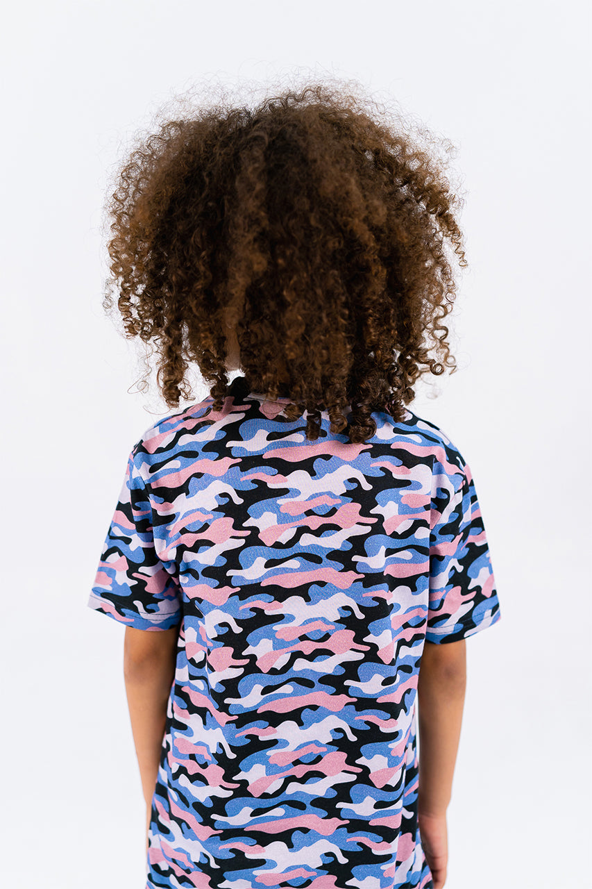 Boys cotton t-shirt with smile army pink printed