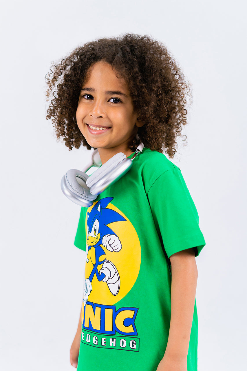 Boy's cotton t-shirt with Sonic design - side view