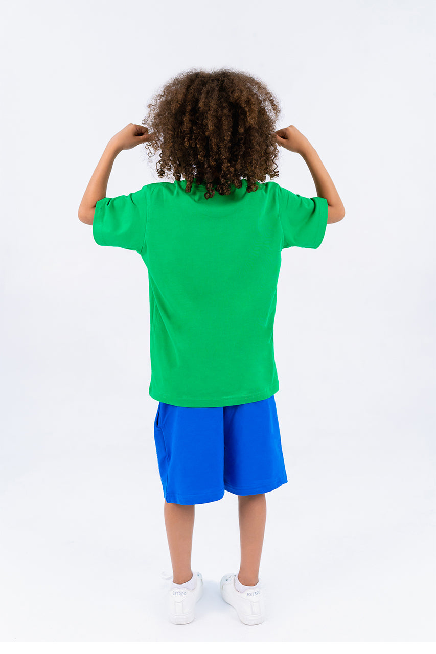 Boy's cotton t-shirt & short with Sonic design - back view
