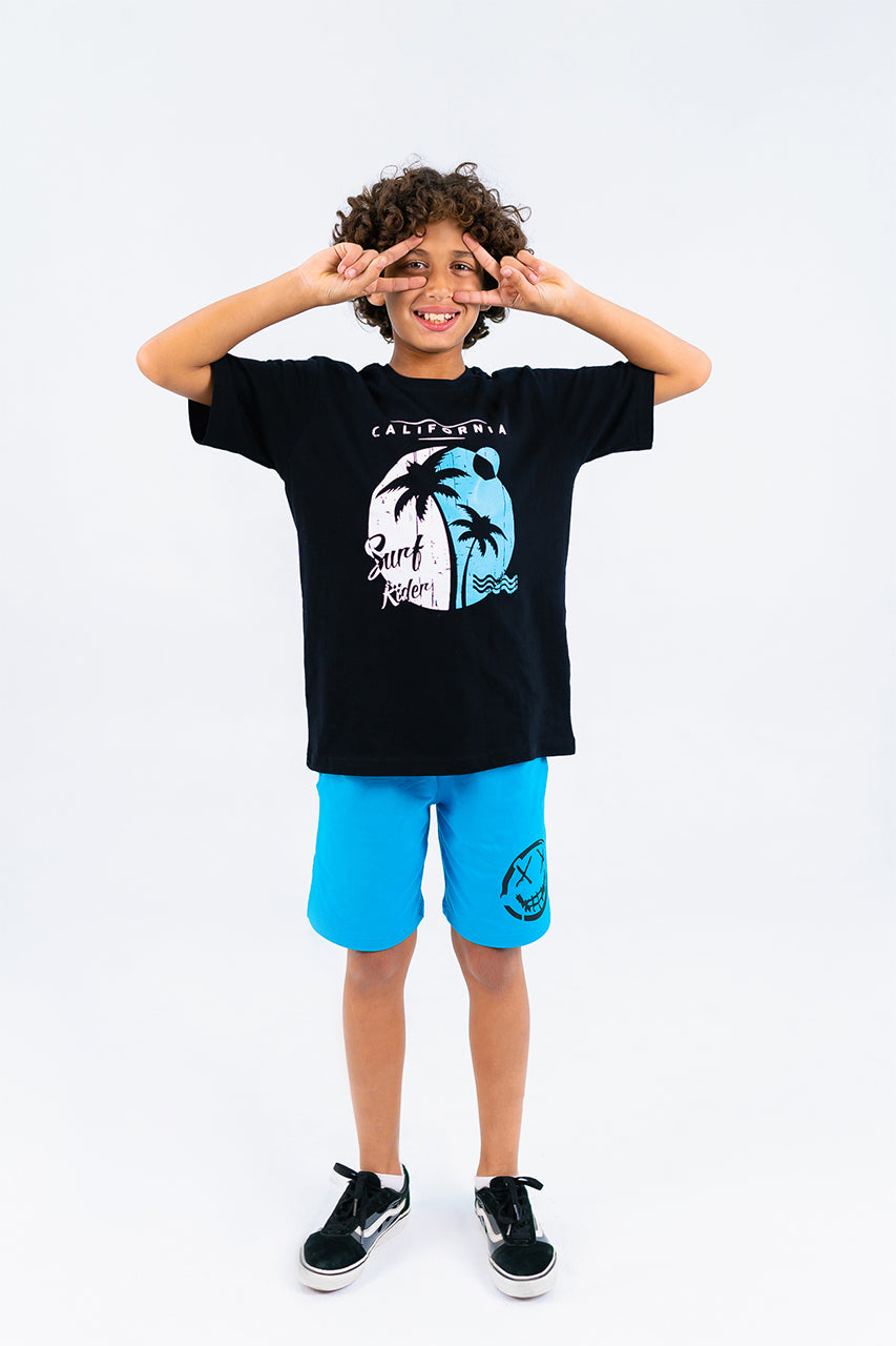 boys Summer t-shirt with California print- front view