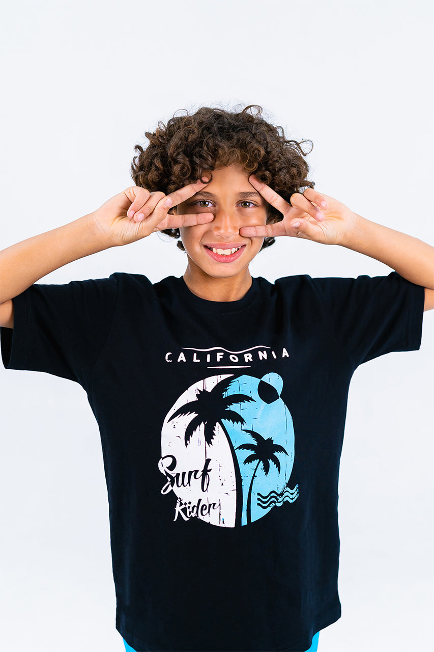 boys Summer t-shirt with California print- zoom in view