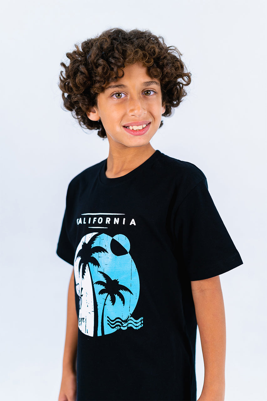 boys Summer t-shirt with California print- side view