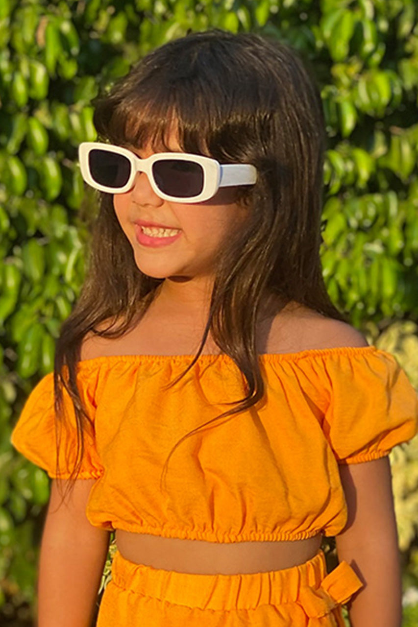 Girls matching set: t-shirt and skirt - Ketan - Orange