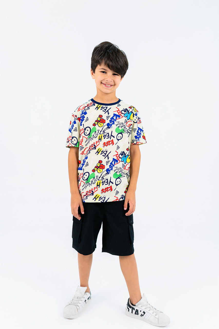 Boys cotton T-Shirt Typography for Outwear