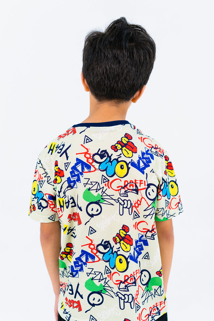 Boys cotton T-Shirt Typography for Outwear