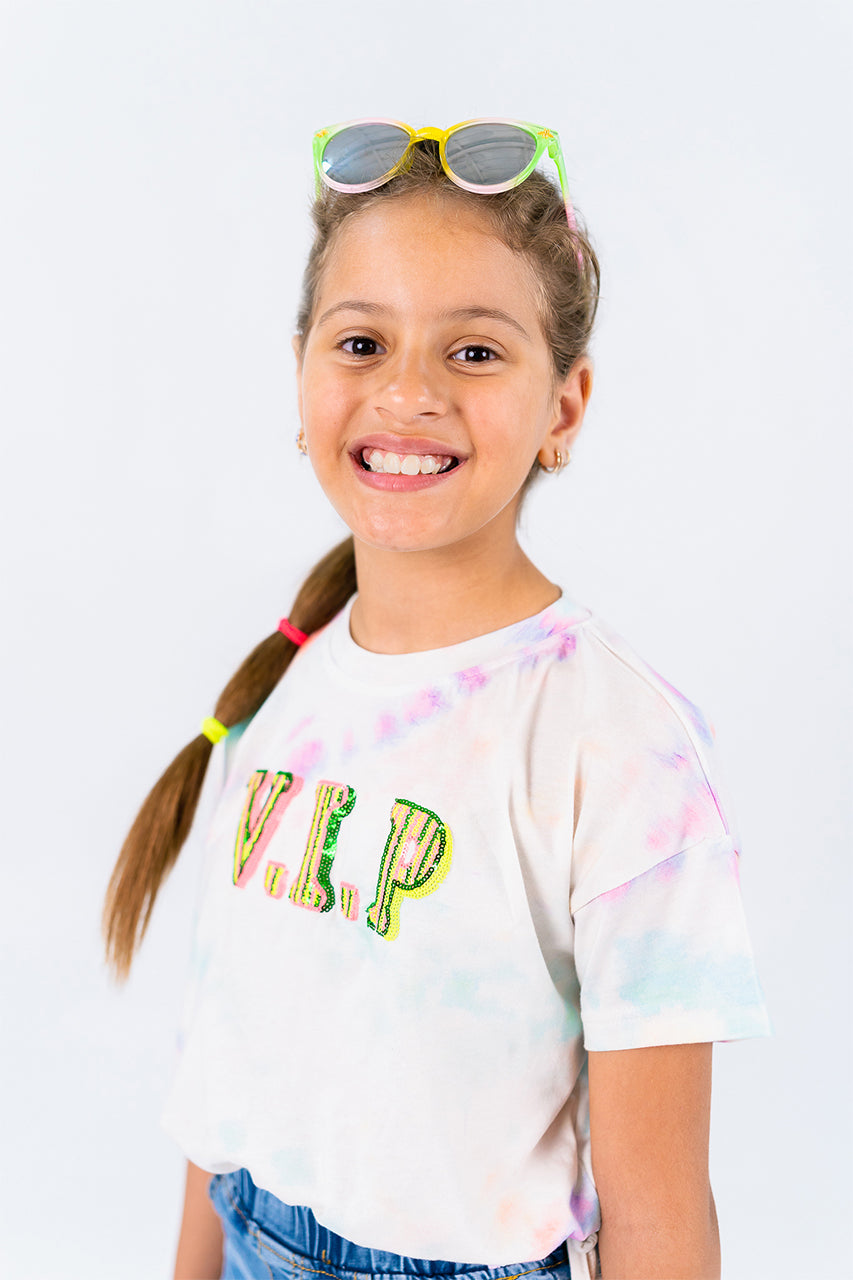 Girls crop t-shirt with vip printed for Outwear