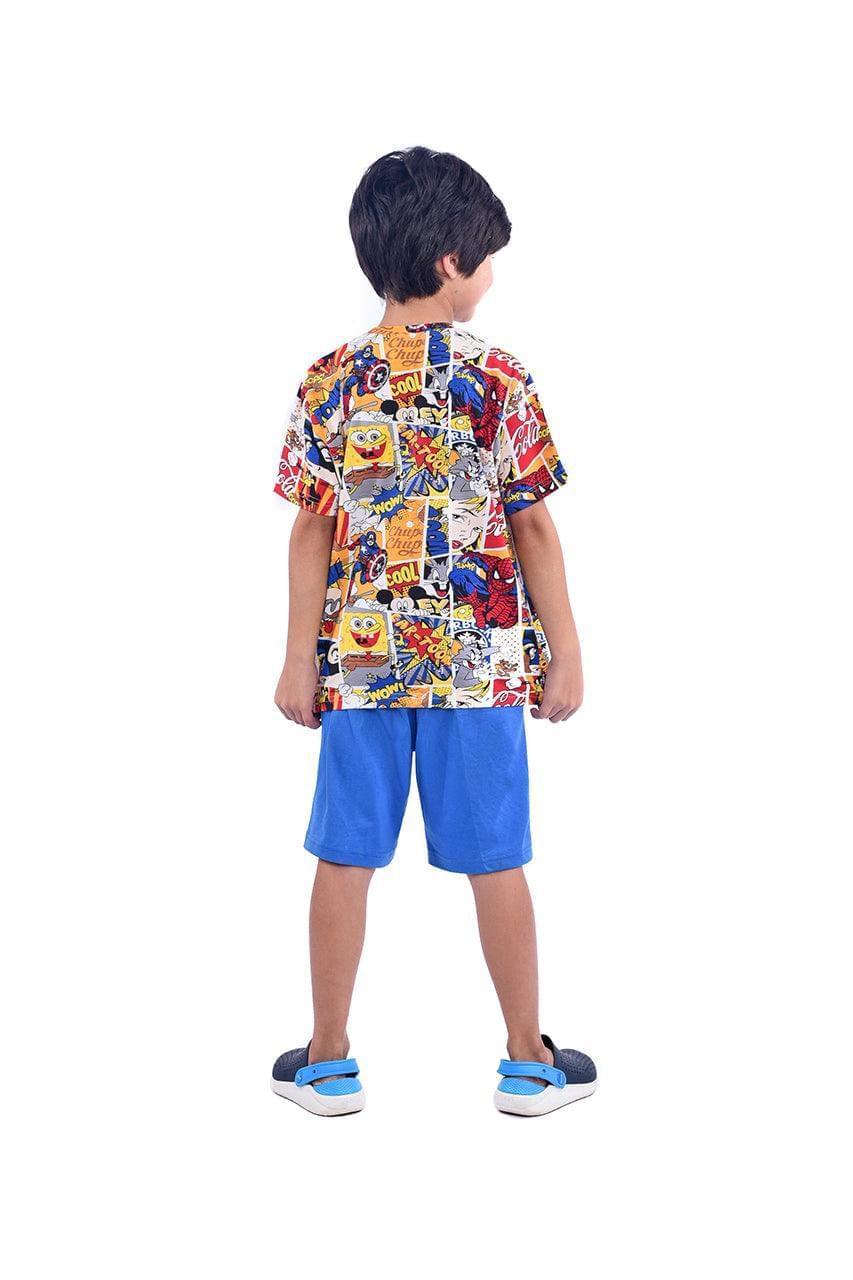 Boy's summer short pajamas with Sponge Bob print