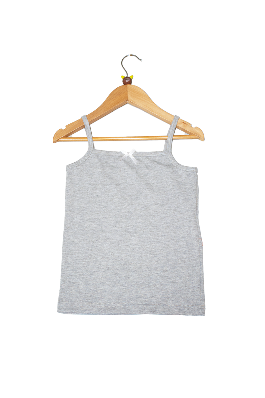 Girl's cami vest underwear with thin strap - gray