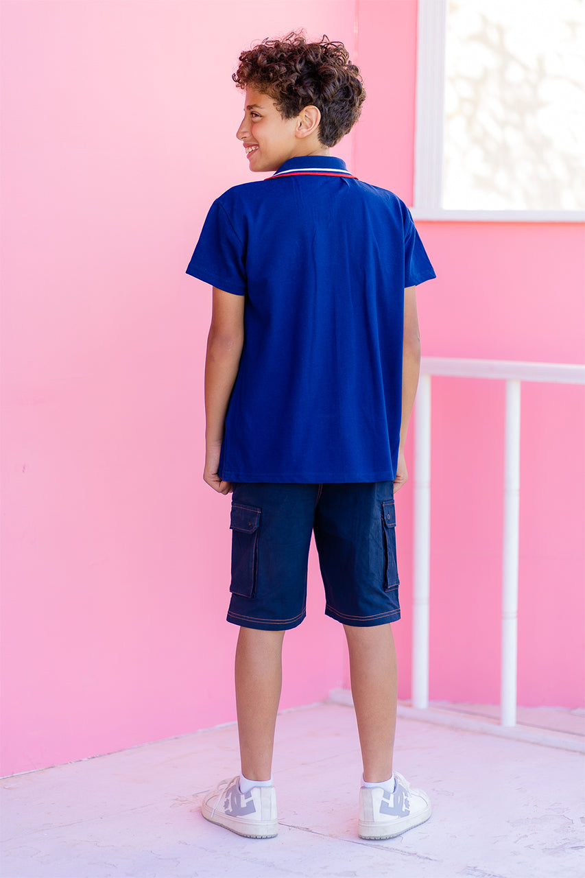 Boy's polo t-shirt - Royal