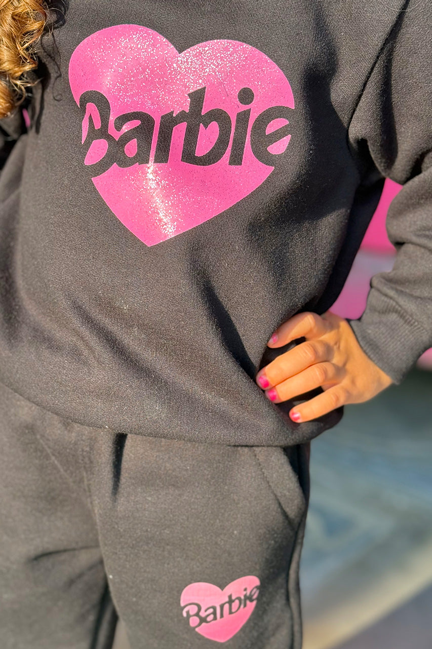 Girls Sweatshirt with Barbie printed - Black- zoom in