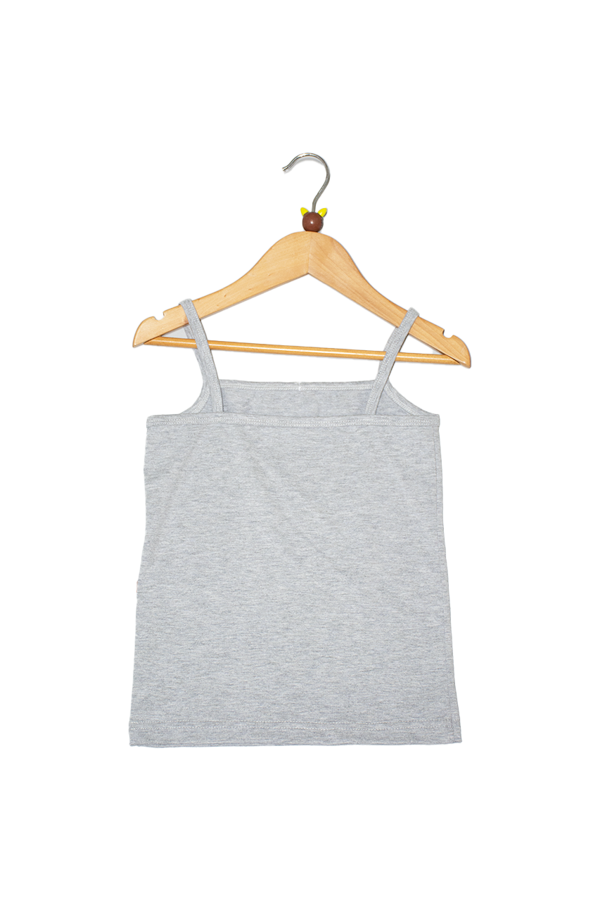 Girl's cami vest underwear with thin strap - gray 2
