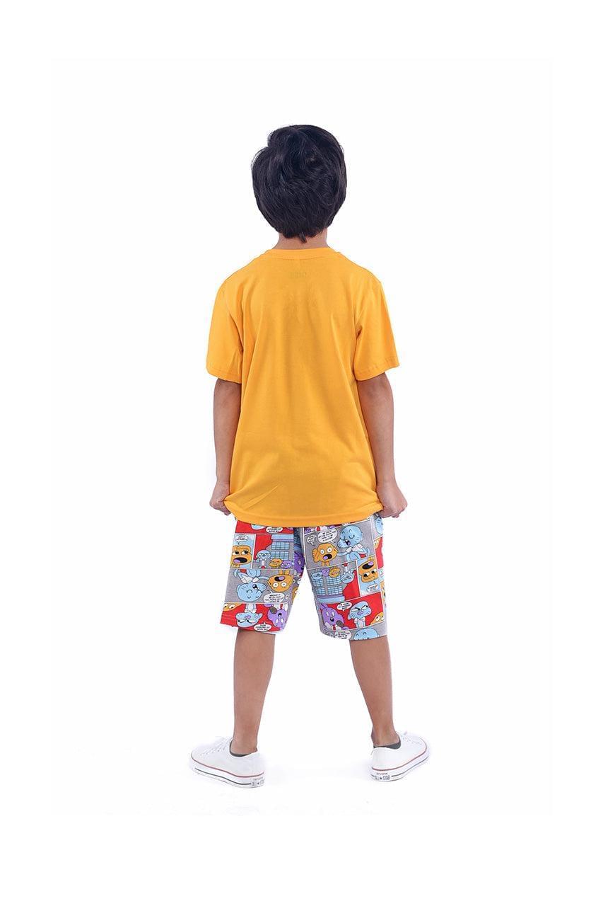 Boy's Short pajamas with Gumball printed - back view