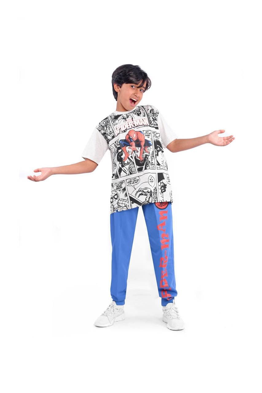 Boy's summer pajamas set with Spider man design