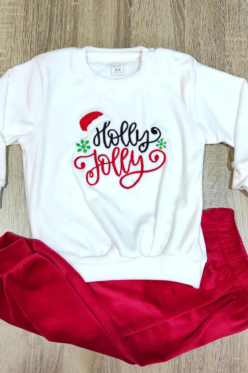 Winter family Matching Christmas pajamas with A deer embroidery - Red