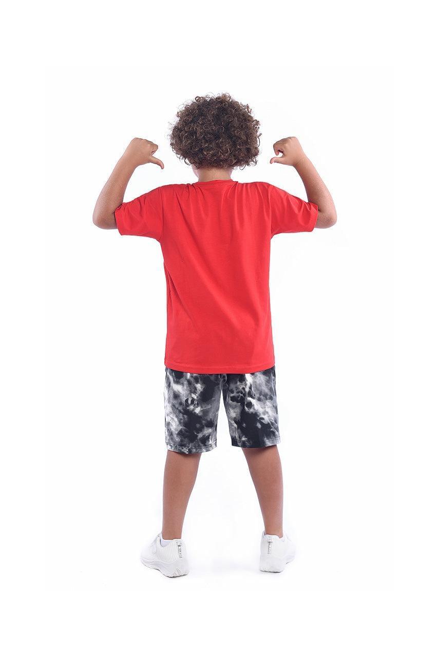 Boy's short pajamas with Jurassic Park printed - back view