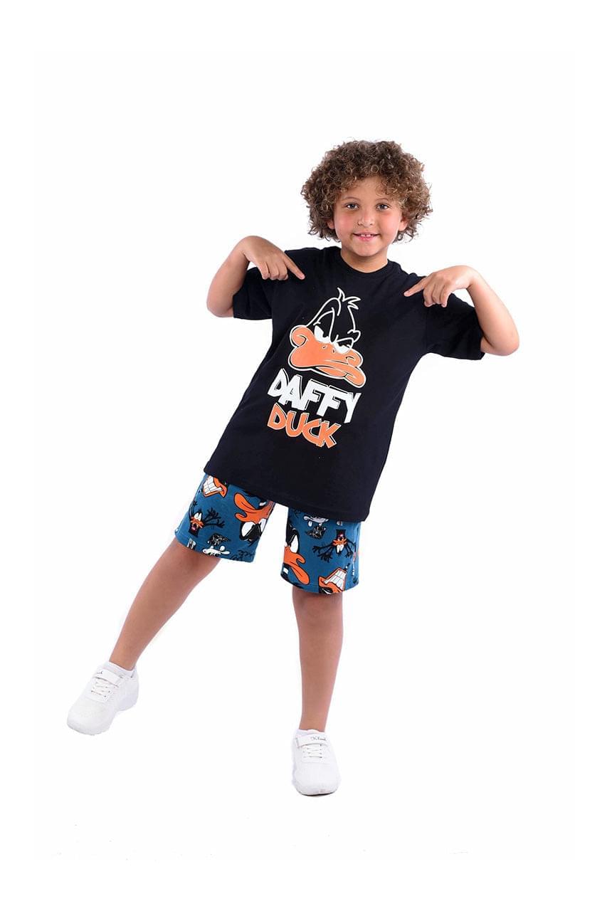 Boy's Short pajamas with Daffy Duke printed - front view