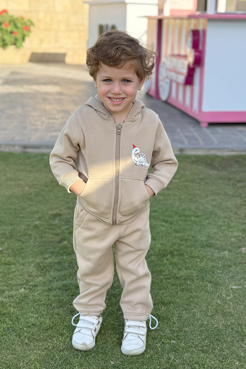 Boys melton jogger pant Beige - 
It can be coordinated with pants of the same material and color from Cuddles Store