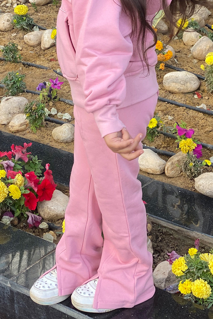 Girls Flare Charleston Pants with Front Slits leg Kashmir  - side view