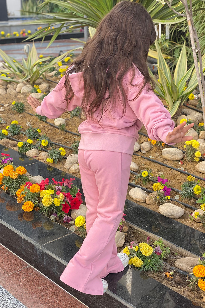Girls Flare Charleston Pants with Front Slits leg Kashmir  - back view
