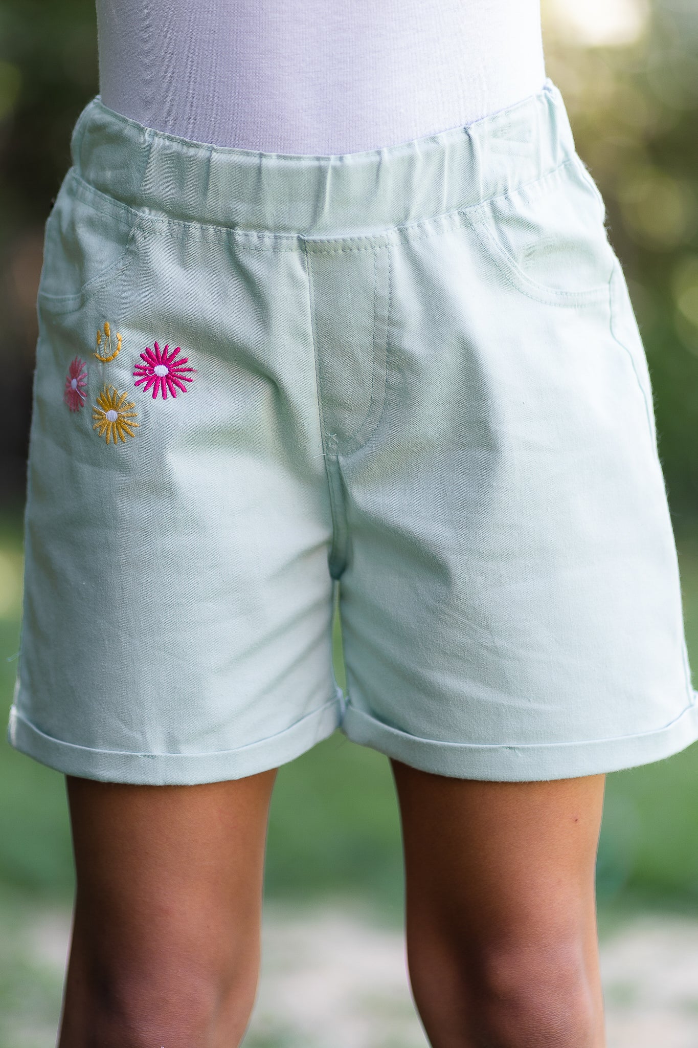 Girls Gabardine Short - Mint