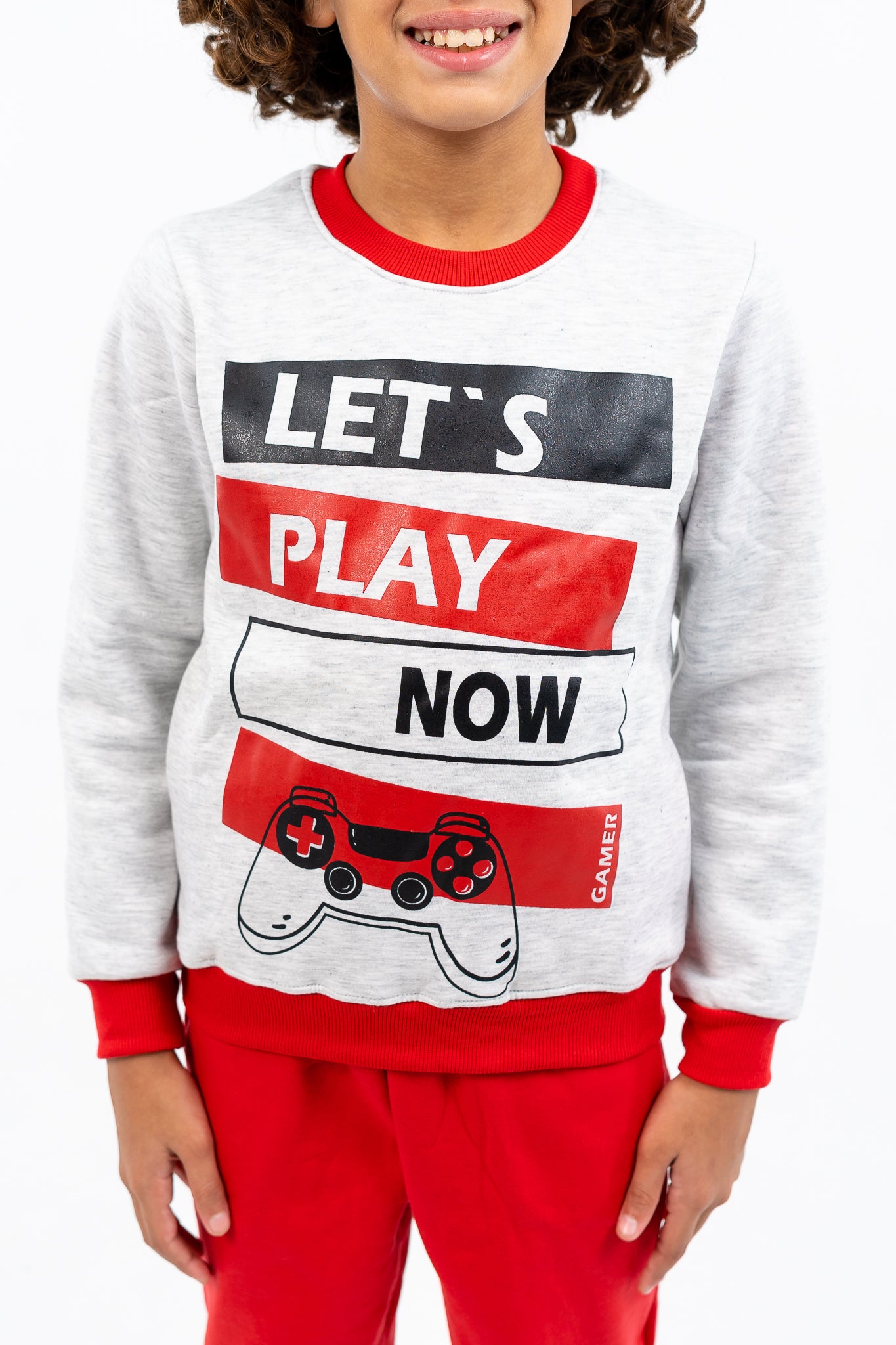 Boy's winter Gray pajamas with PlayStation printed - allover