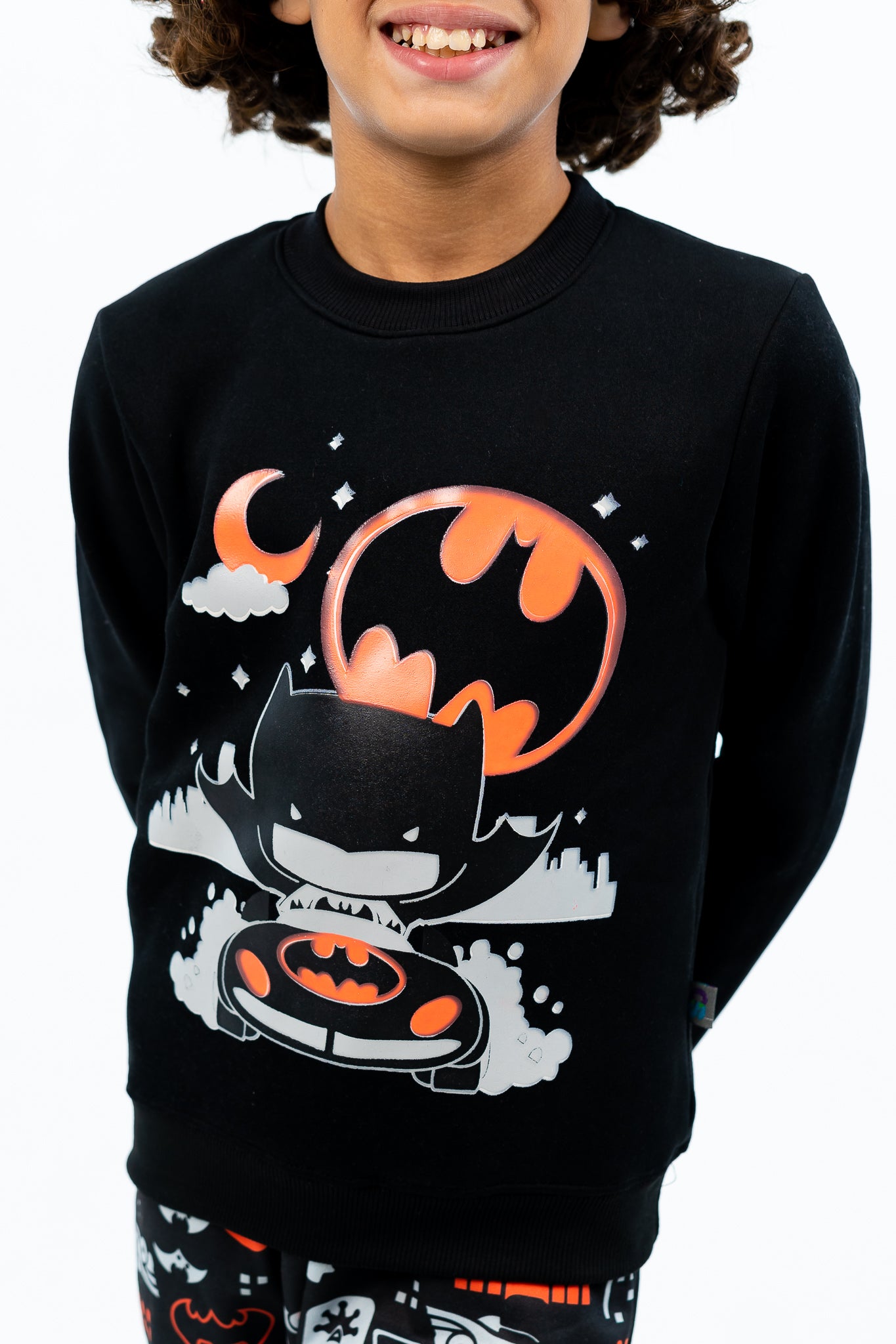 Boy's winter black pajamas with Batman printed - allover