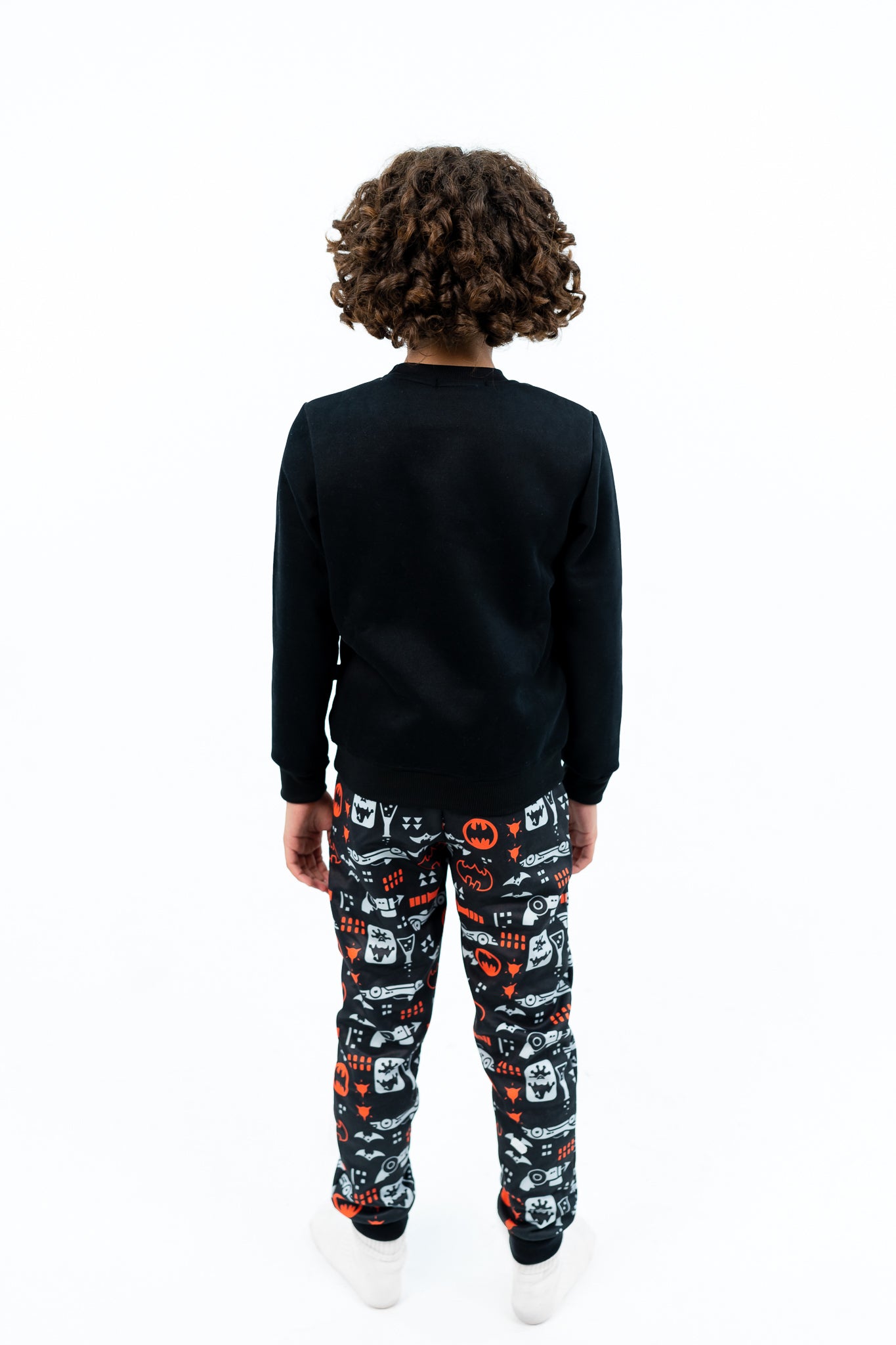 Boy's winter black pajamas with Batman printed - allover