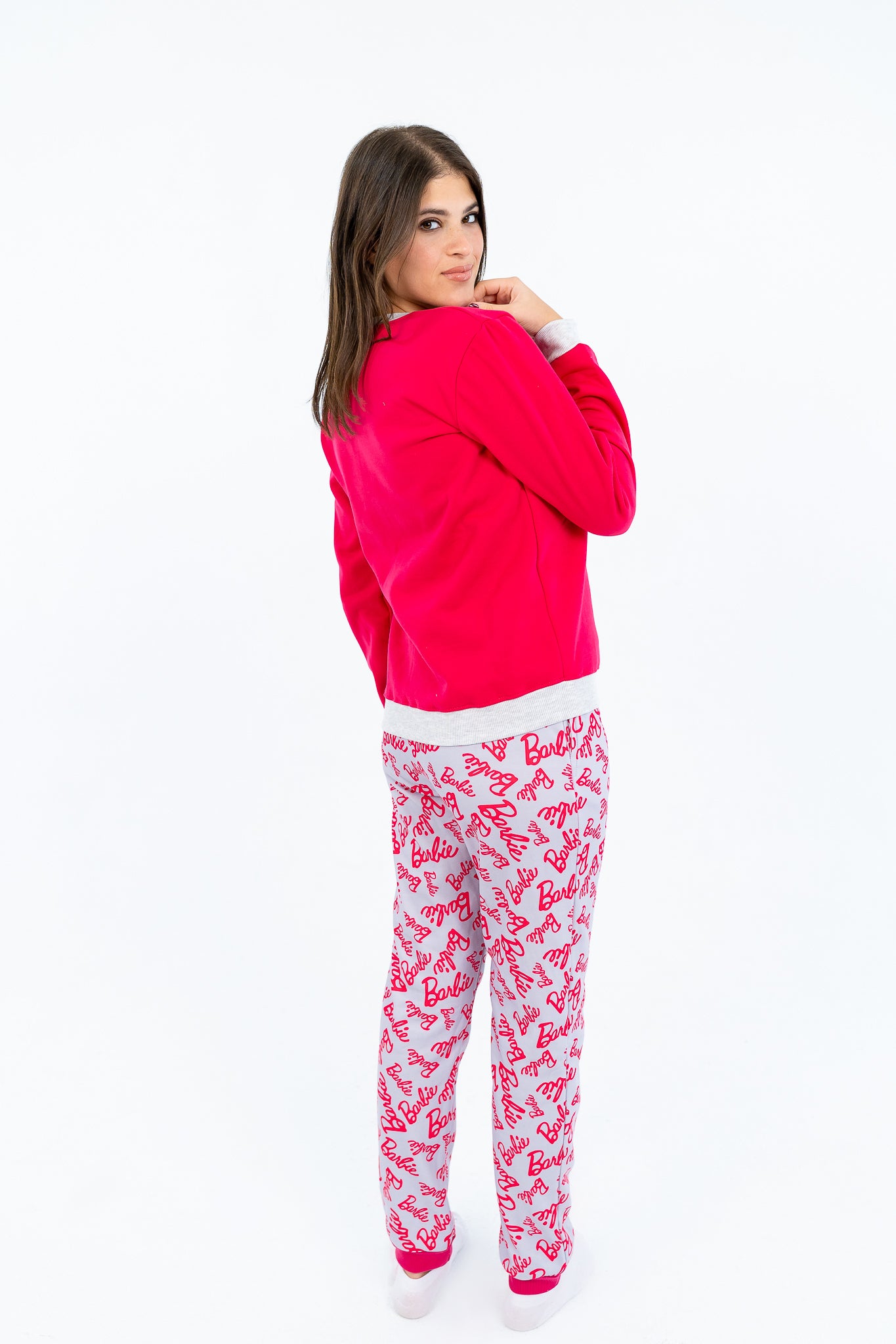 Girl's winter pajamas with barbie lets go party print - Fuchsia