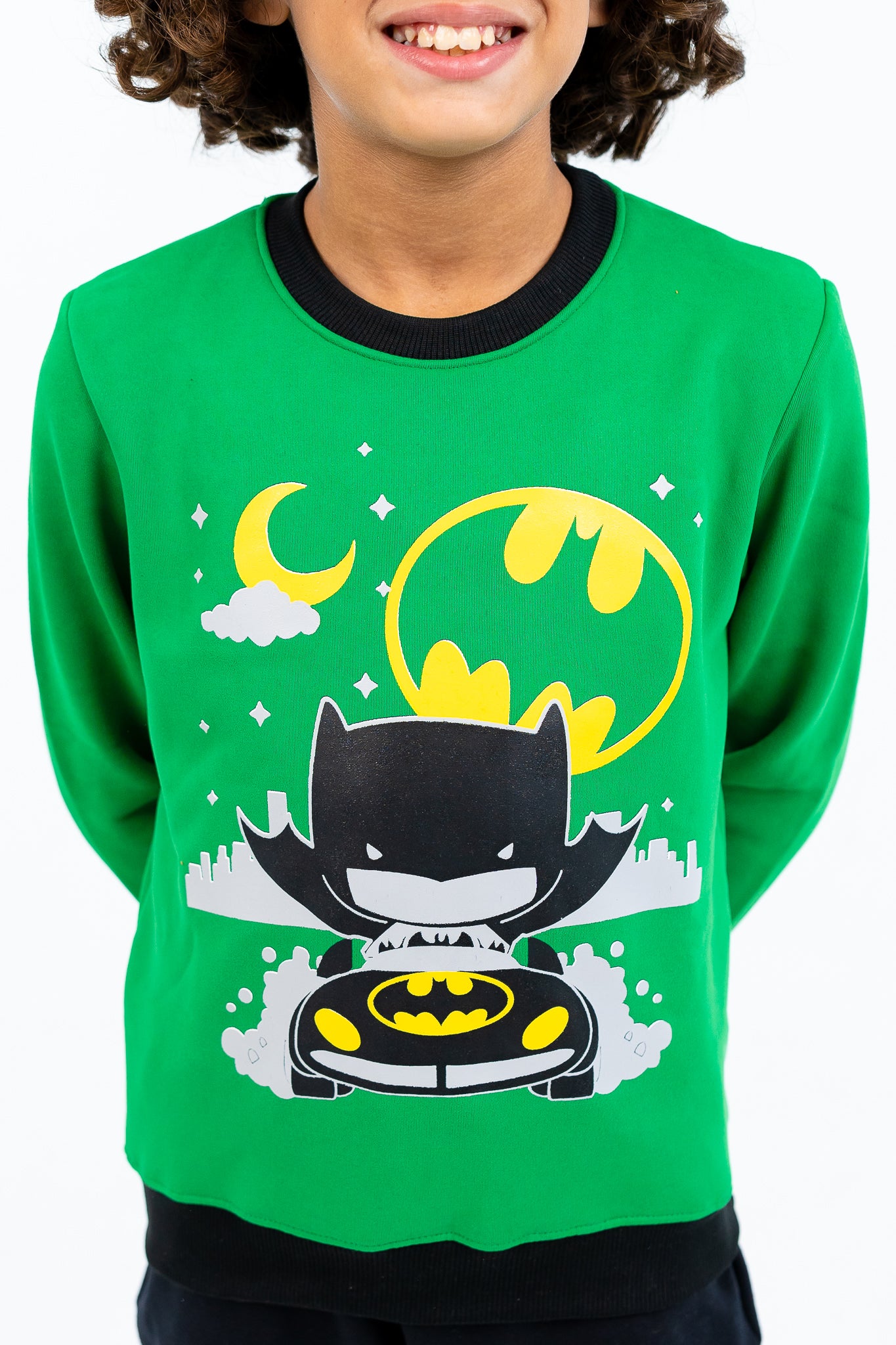 Boys Winter Melton Pajama with Batman printed - green