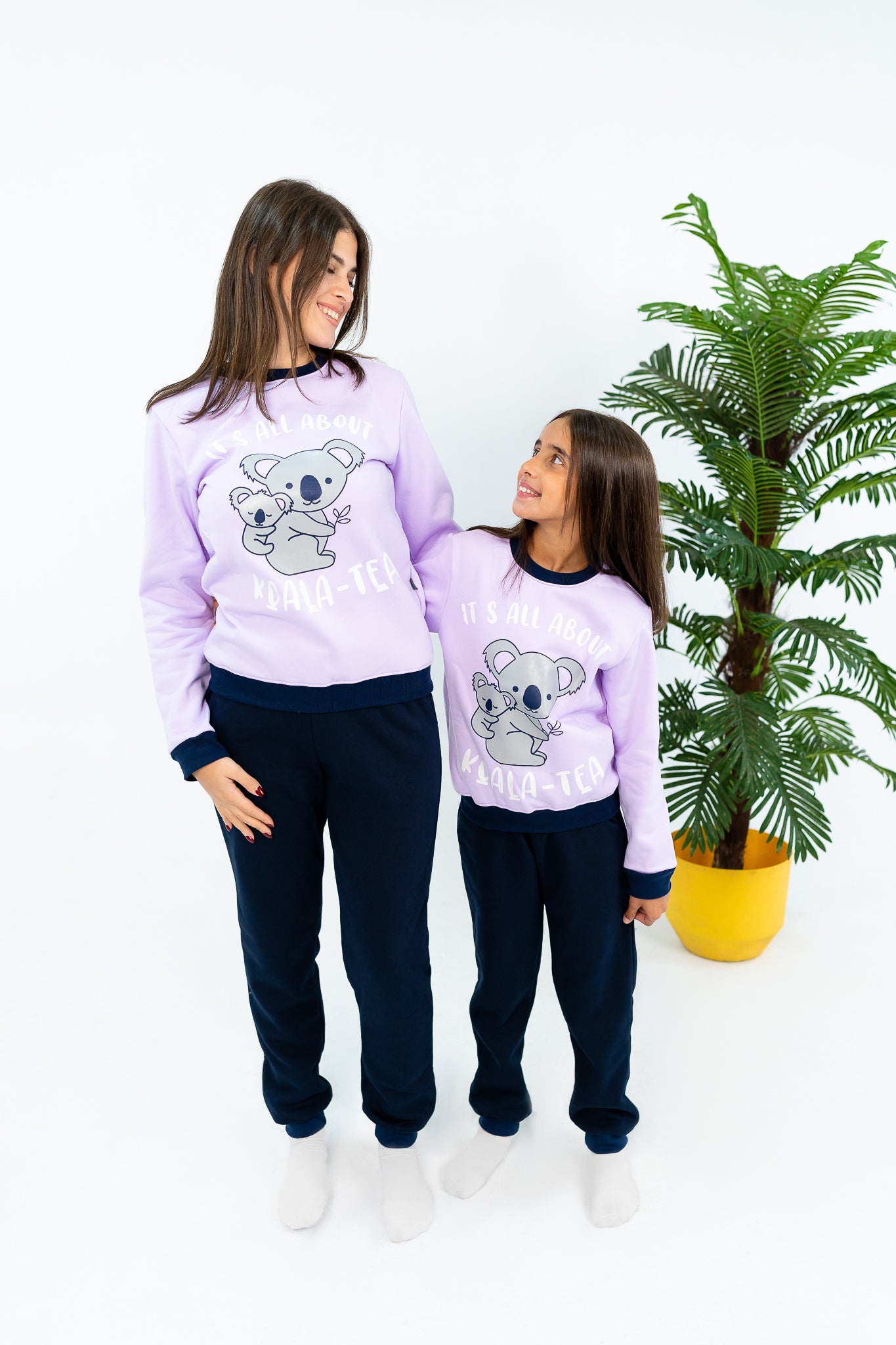 Girl's purple winter pajamas with Koala printed