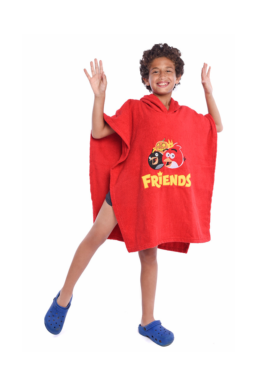 Kid's Towel poncho with Friends design - front view