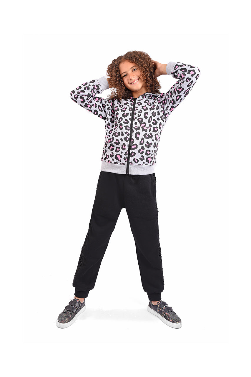 Milton girl's winter pajamas Wild Channe design - front view