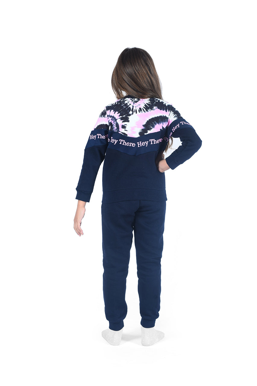 Milton matching girl's winter pajamas Cool Girls design - back view