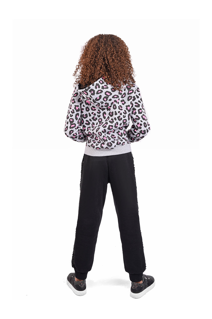 Milton girl's winter pajamas Wild Channe design - back view
