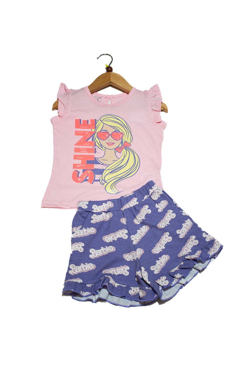 Girl's summer Outfits with beautiful print (Shine) - 2 pieces